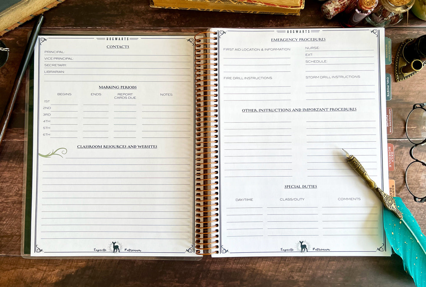 Harry Potter 2025-2026 Hogwarts Weekly Dated Teacher Planner (July - June)