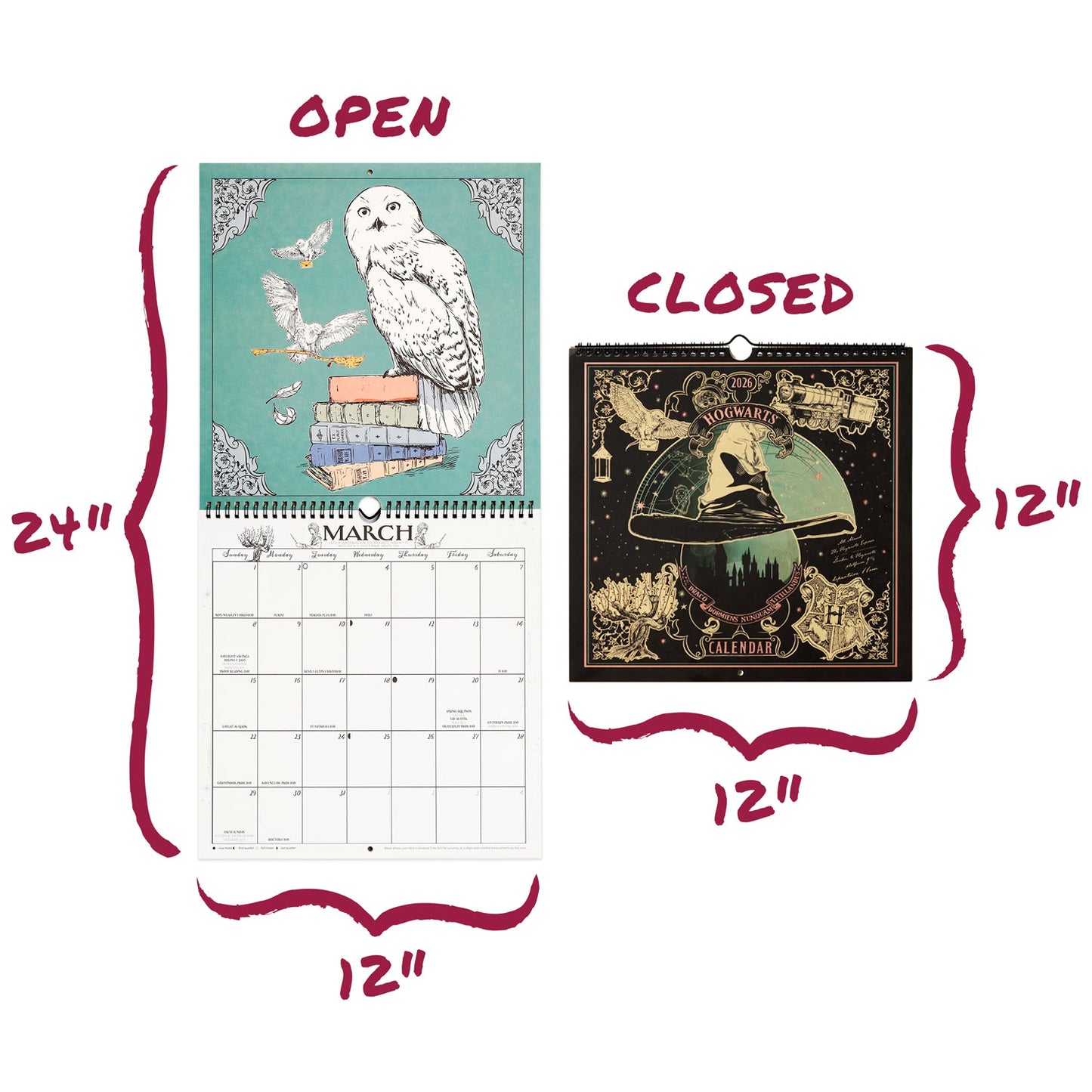 Harry Potter Enchanted Days 2026 Spiral Wall Calendar