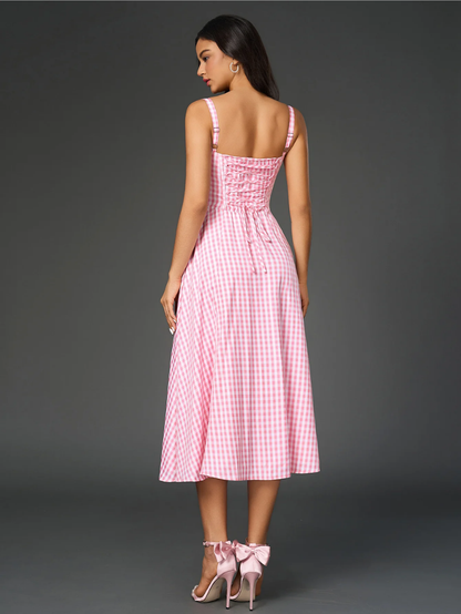 Ruched Bust Split Thigh Cami Dress