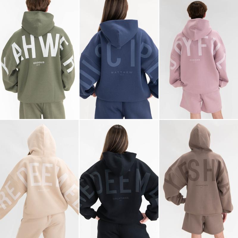 GLO Kingdom Essential Hoodie | Christian Oversized Hoodies, Heavyweight Faith Sweatshirts with Yahweh, Yeshua, Forgiven Designs, Super Soft Religious Apparel Gifts for Women & Men