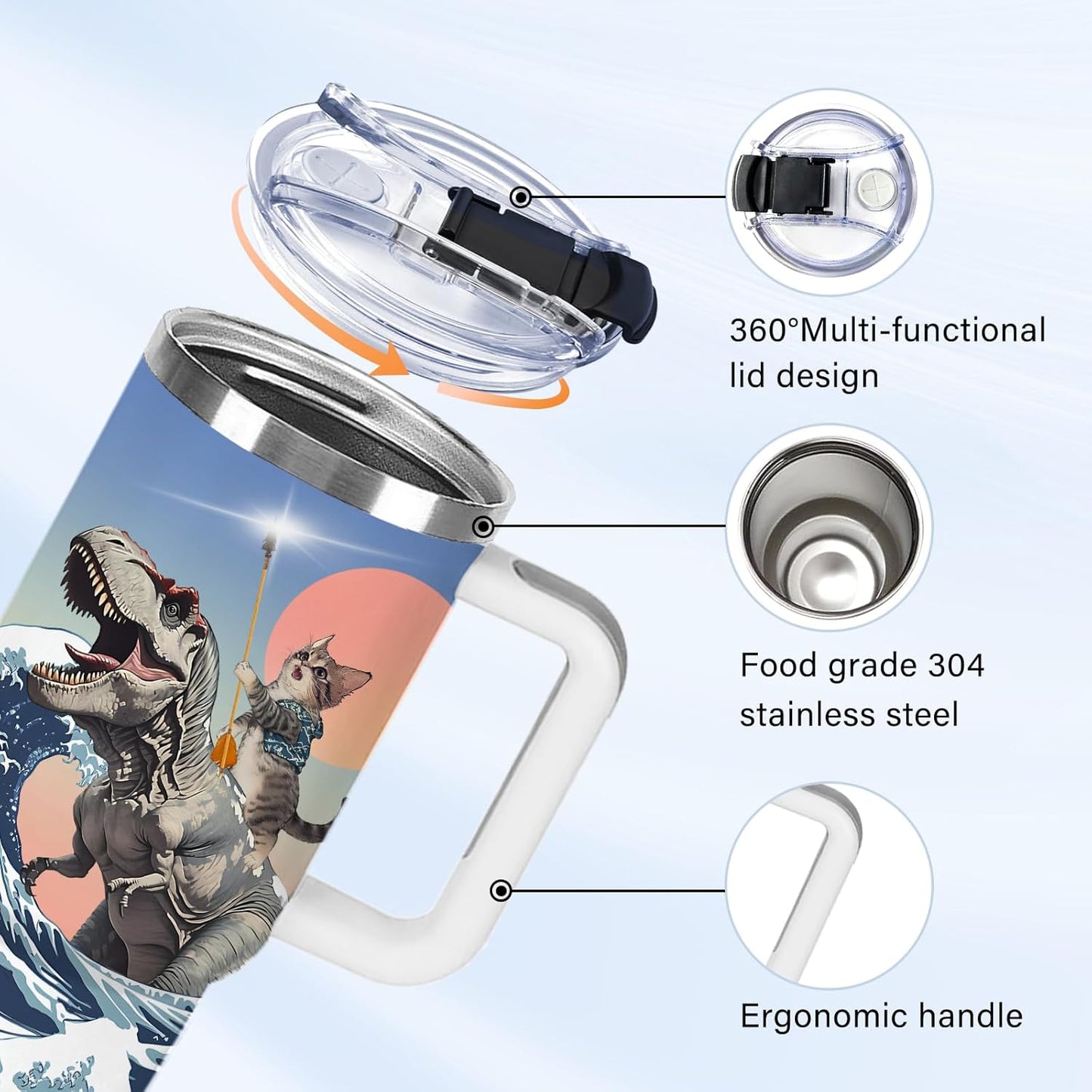 Christian Gifts for Women God Tumbler 40oz Blue Child of God Gifts Coffee Travel Cup - Inspirational Religious Birthday Catholic Spiritual Gift for Sister Friends, Baptism Confirmation Gift for Girls