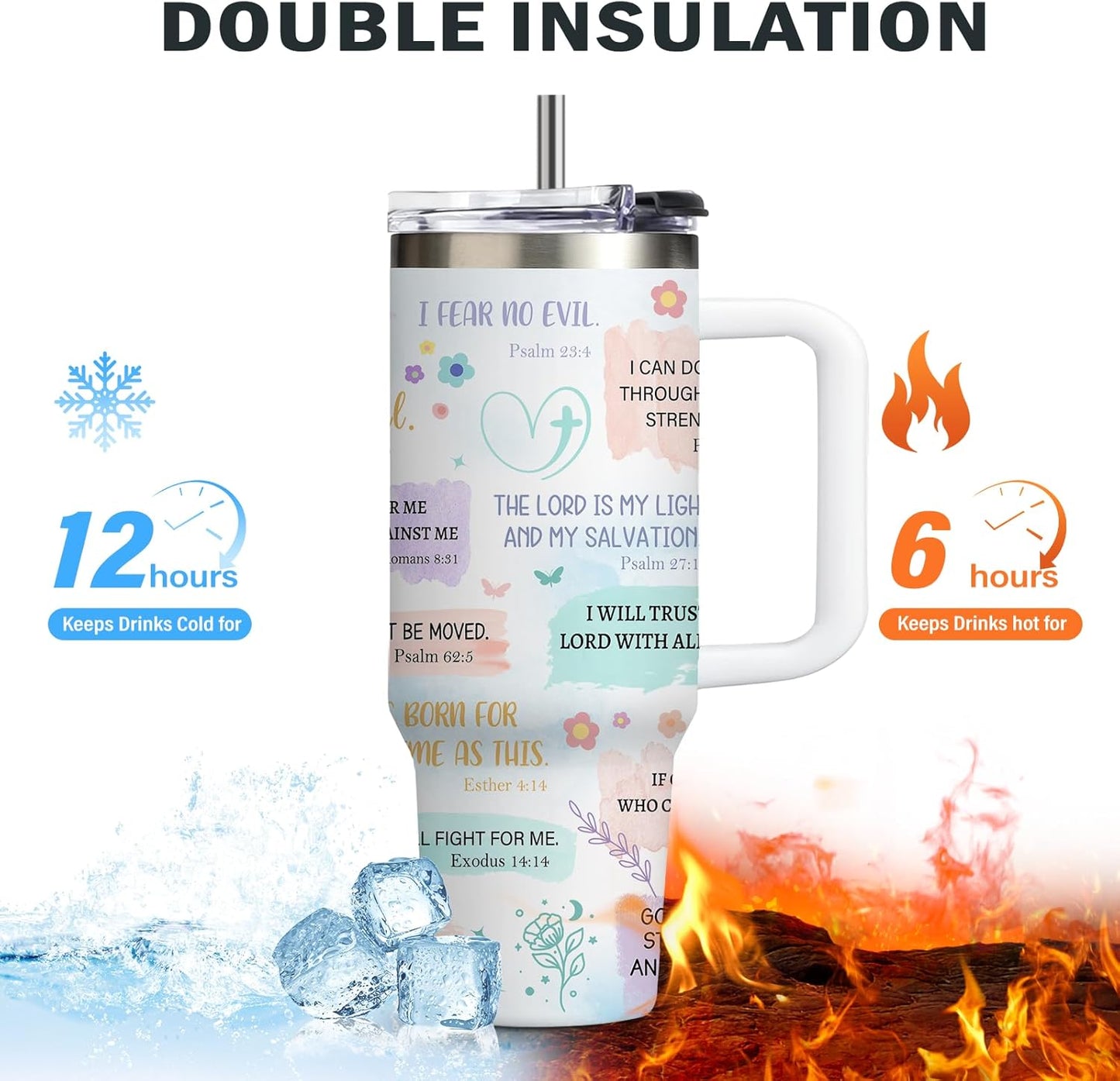 Christian Gifts for Women God Tumbler 40oz Blue Child of God Gifts Coffee Travel Cup - Inspirational Religious Birthday Catholic Spiritual Gift for Sister Friends, Baptism Confirmation Gift for Girls