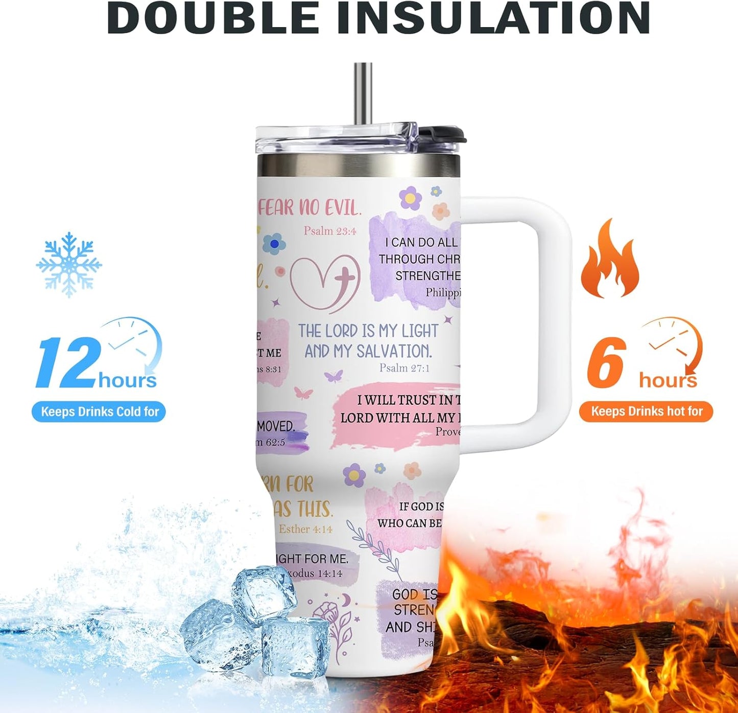 Christian Gifts for Women God Tumbler 40oz Blue Child of God Gifts Coffee Travel Cup - Inspirational Religious Birthday Catholic Spiritual Gift for Sister Friends, Baptism Confirmation Gift for Girls