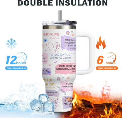 Christian Gifts for Women God Tumbler 40oz Blue Child of God Gifts Coffee Travel Cup - Inspirational Religious Birthday Catholic Spiritual Gift for Sister Friends, Baptism Confirmation Gift for Girls