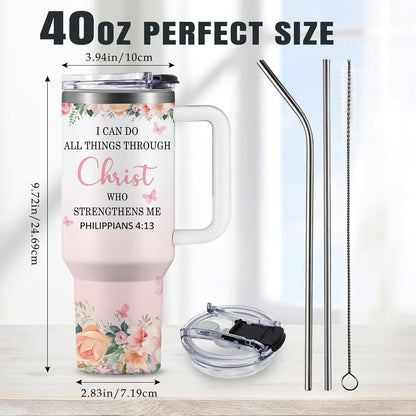 Christian Gifts for Women God Tumbler 40oz Blue Child of God Gifts Coffee Travel Cup - Inspirational Religious Birthday Catholic Spiritual Gift for Sister Friends, Baptism Confirmation Gift for Girls