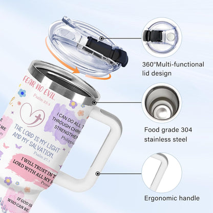 Christian Gifts for Women God Tumbler 40oz Blue Child of God Gifts Coffee Travel Cup - Inspirational Religious Birthday Catholic Spiritual Gift for Sister Friends, Baptism Confirmation Gift for Girls