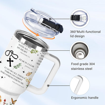 Christian Gifts for Women God Tumbler 40oz Blue Child of God Gifts Coffee Travel Cup - Inspirational Religious Birthday Catholic Spiritual Gift for Sister Friends, Baptism Confirmation Gift for Girls