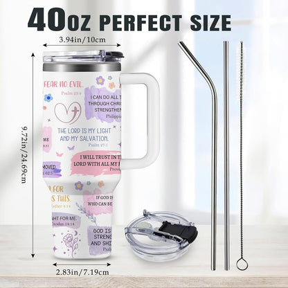Christian Gifts for Women God Tumbler 40oz Blue Child of God Gifts Coffee Travel Cup - Inspirational Religious Birthday Catholic Spiritual Gift for Sister Friends, Baptism Confirmation Gift for Girls