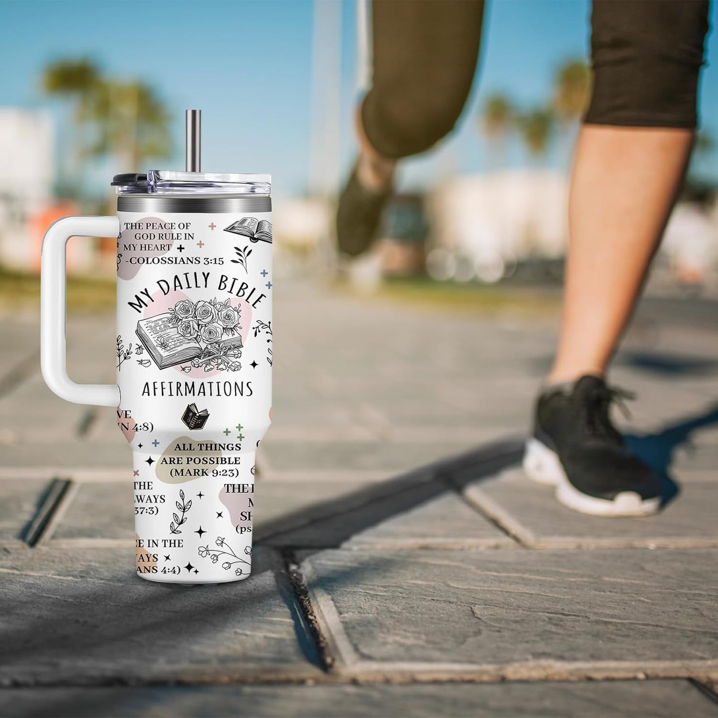 Christian Gifts for Women God Tumbler 40oz Blue Child of God Gifts Coffee Travel Cup - Inspirational Religious Birthday Catholic Spiritual Gift for Sister Friends, Baptism Confirmation Gift for Girls