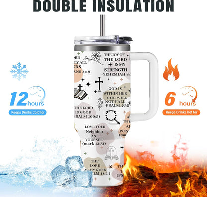 Christian Gifts for Women God Tumbler 40oz Blue Child of God Gifts Coffee Travel Cup - Inspirational Religious Birthday Catholic Spiritual Gift for Sister Friends, Baptism Confirmation Gift for Girls