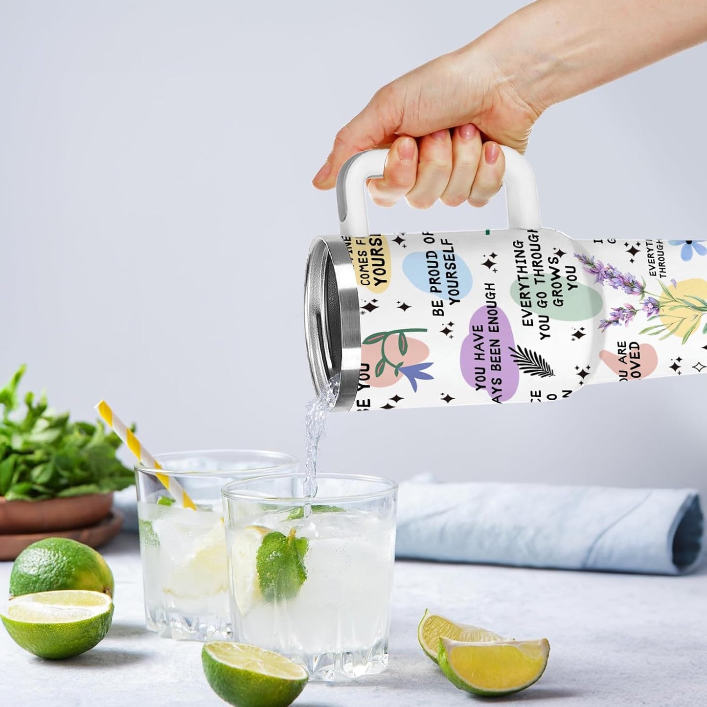 Christian Gifts for Women God Tumbler 40oz Blue Child of God Gifts Coffee Travel Cup - Inspirational Religious Birthday Catholic Spiritual Gift for Sister Friends, Baptism Confirmation Gift for Girls