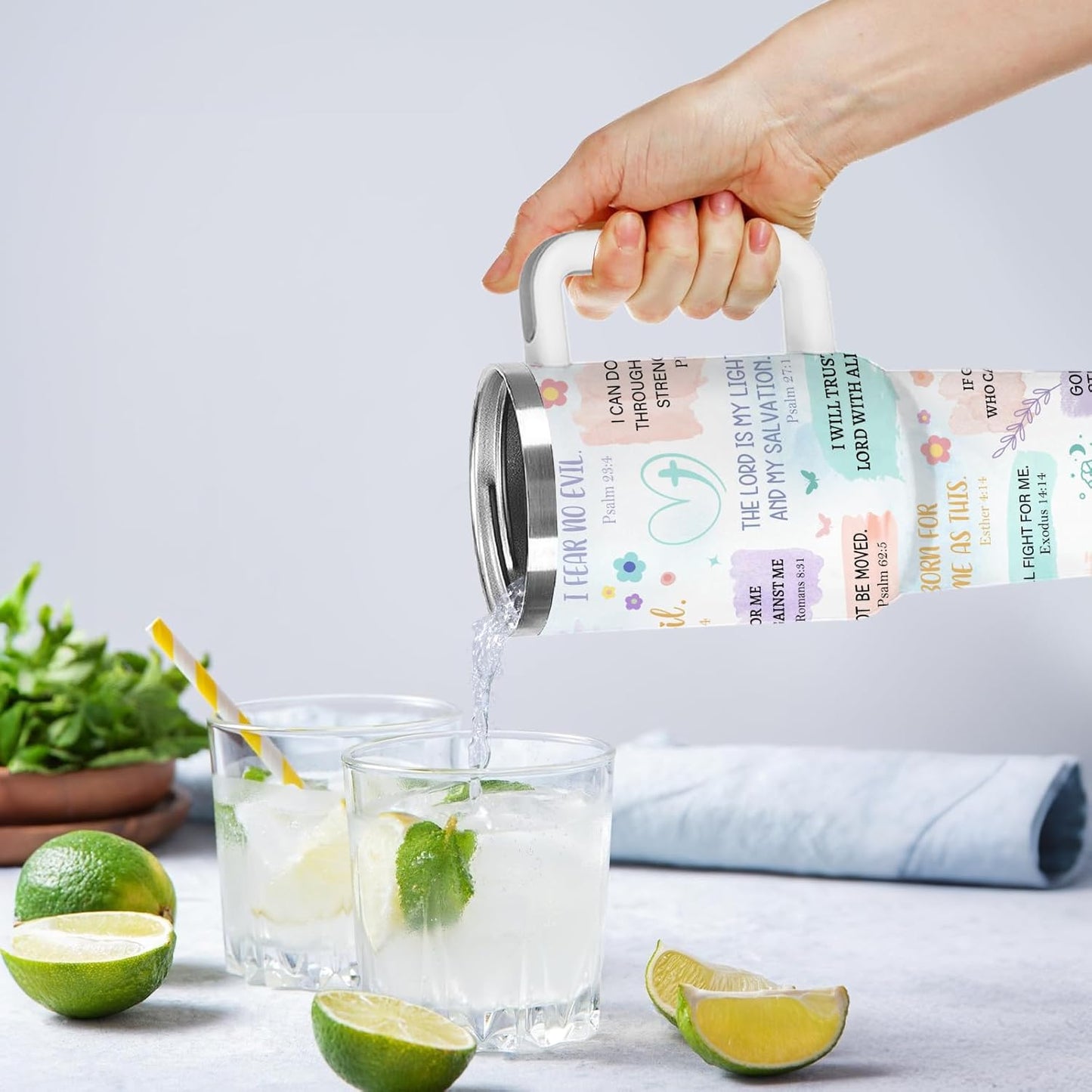 Christian Gifts for Women God Tumbler 40oz Blue Child of God Gifts Coffee Travel Cup - Inspirational Religious Birthday Catholic Spiritual Gift for Sister Friends, Baptism Confirmation Gift for Girls