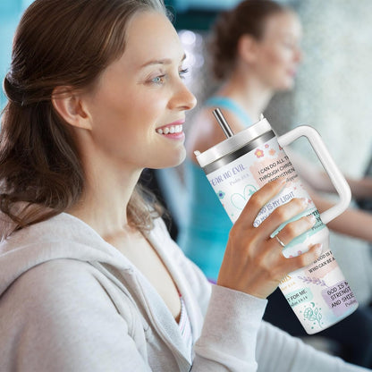 Christian Gifts for Women God Tumbler 40oz Blue Child of God Gifts Coffee Travel Cup - Inspirational Religious Birthday Catholic Spiritual Gift for Sister Friends, Baptism Confirmation Gift for Girls