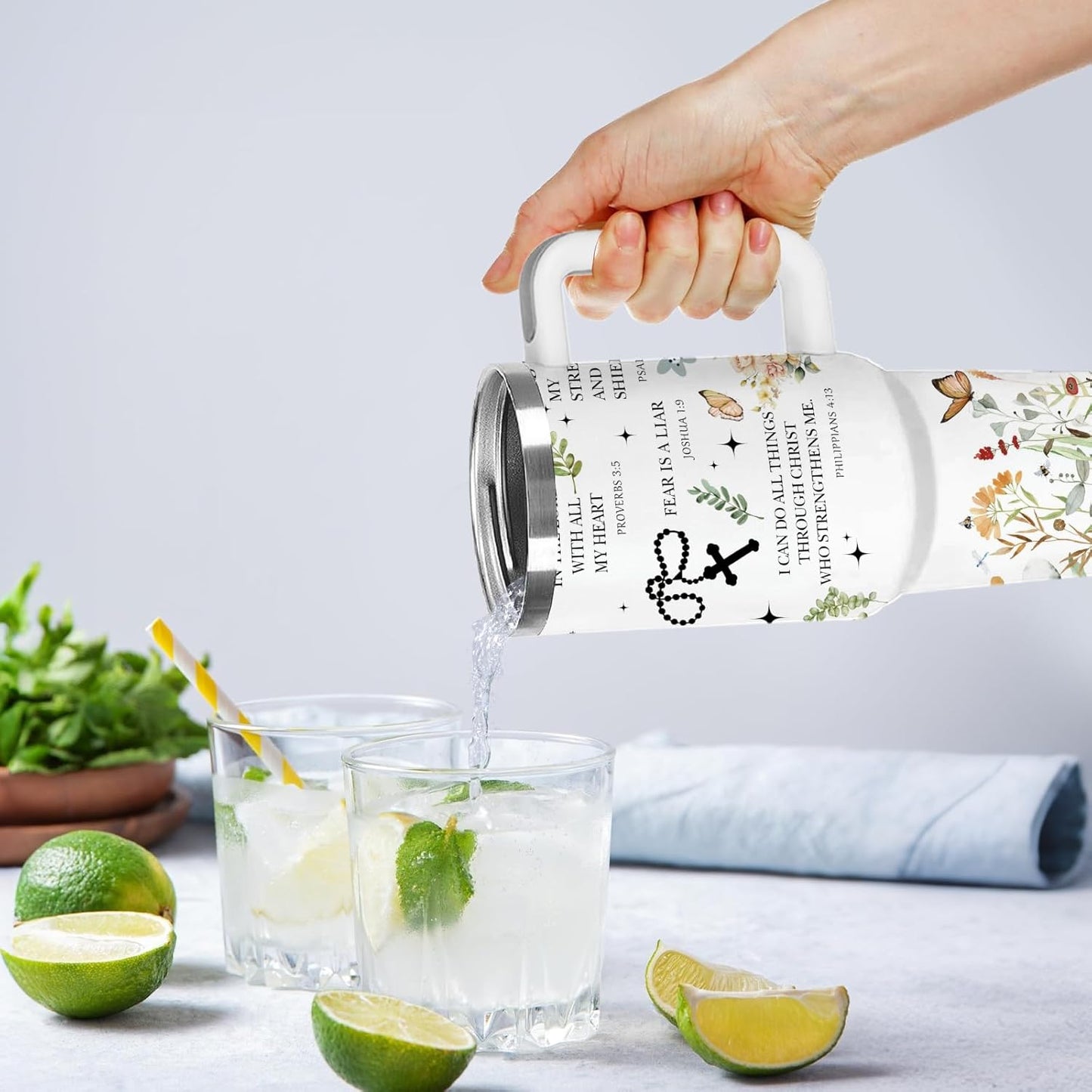 Christian Gifts for Women God Tumbler 40oz Blue Child of God Gifts Coffee Travel Cup - Inspirational Religious Birthday Catholic Spiritual Gift for Sister Friends, Baptism Confirmation Gift for Girls