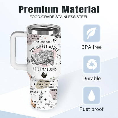 Christian Gifts for Women God Tumbler 40oz Blue Child of God Gifts Coffee Travel Cup - Inspirational Religious Birthday Catholic Spiritual Gift for Sister Friends, Baptism Confirmation Gift for Girls