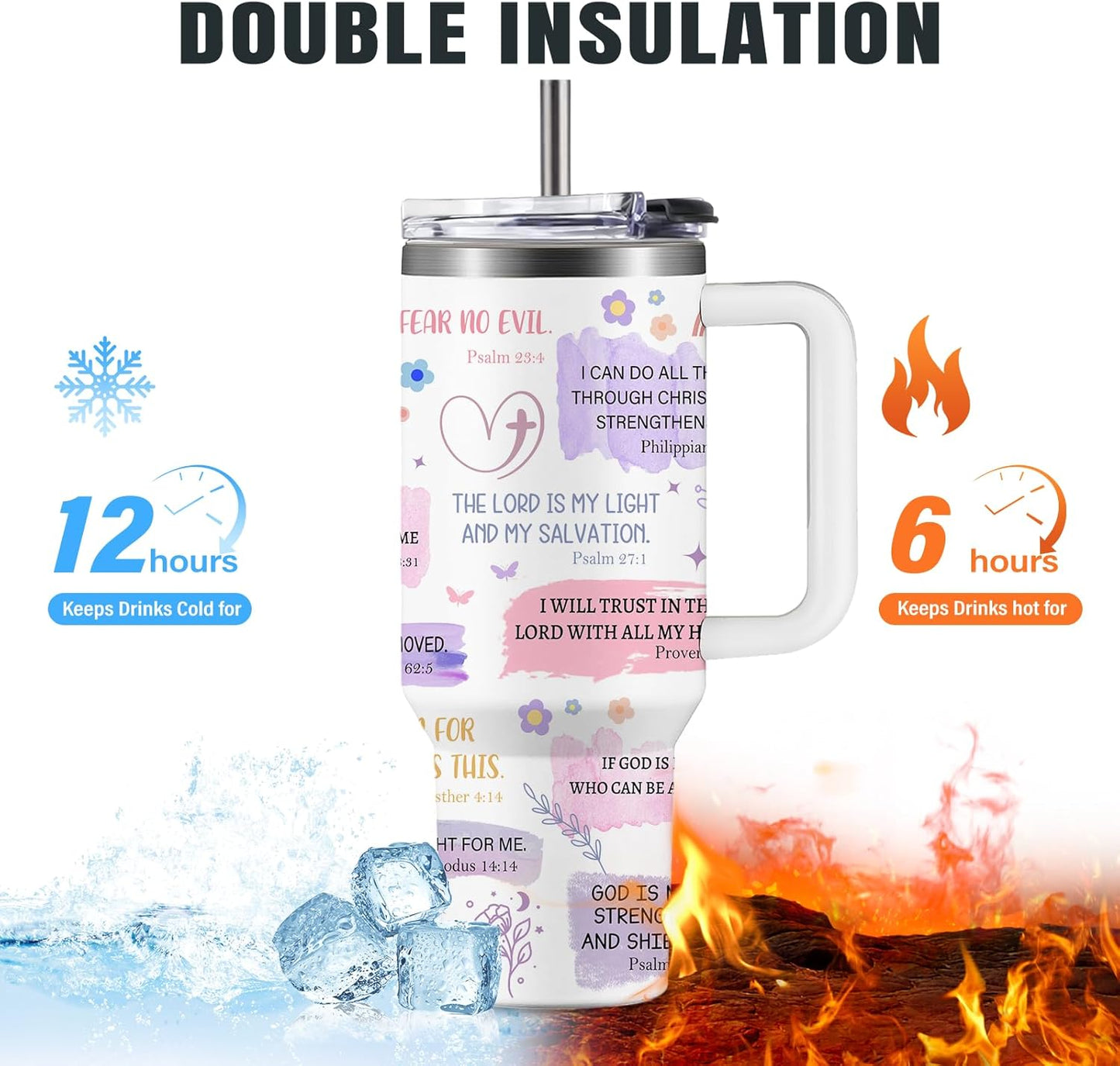 Christian Gifts for Women God Tumbler 40oz Blue Child of God Gifts Coffee Travel Cup - Inspirational Religious Birthday Catholic Spiritual Gift for Sister Friends, Baptism Confirmation Gift for Girls