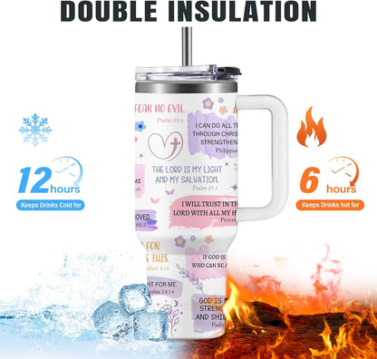 Christian Gifts for Women God Tumbler 40oz Blue Child of God Gifts Coffee Travel Cup - Inspirational Religious Birthday Catholic Spiritual Gift for Sister Friends, Baptism Confirmation Gift for Girls