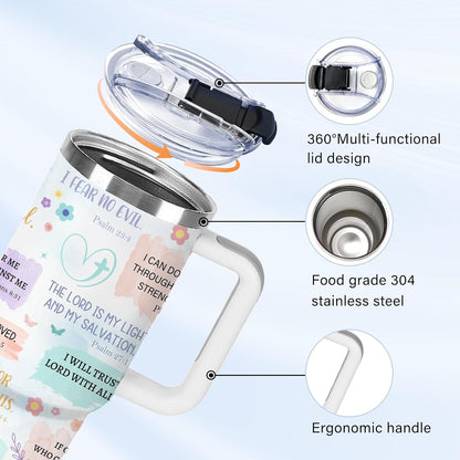 Christian Gifts for Women God Tumbler 40oz Blue Child of God Gifts Coffee Travel Cup - Inspirational Religious Birthday Catholic Spiritual Gift for Sister Friends, Baptism Confirmation Gift for Girls