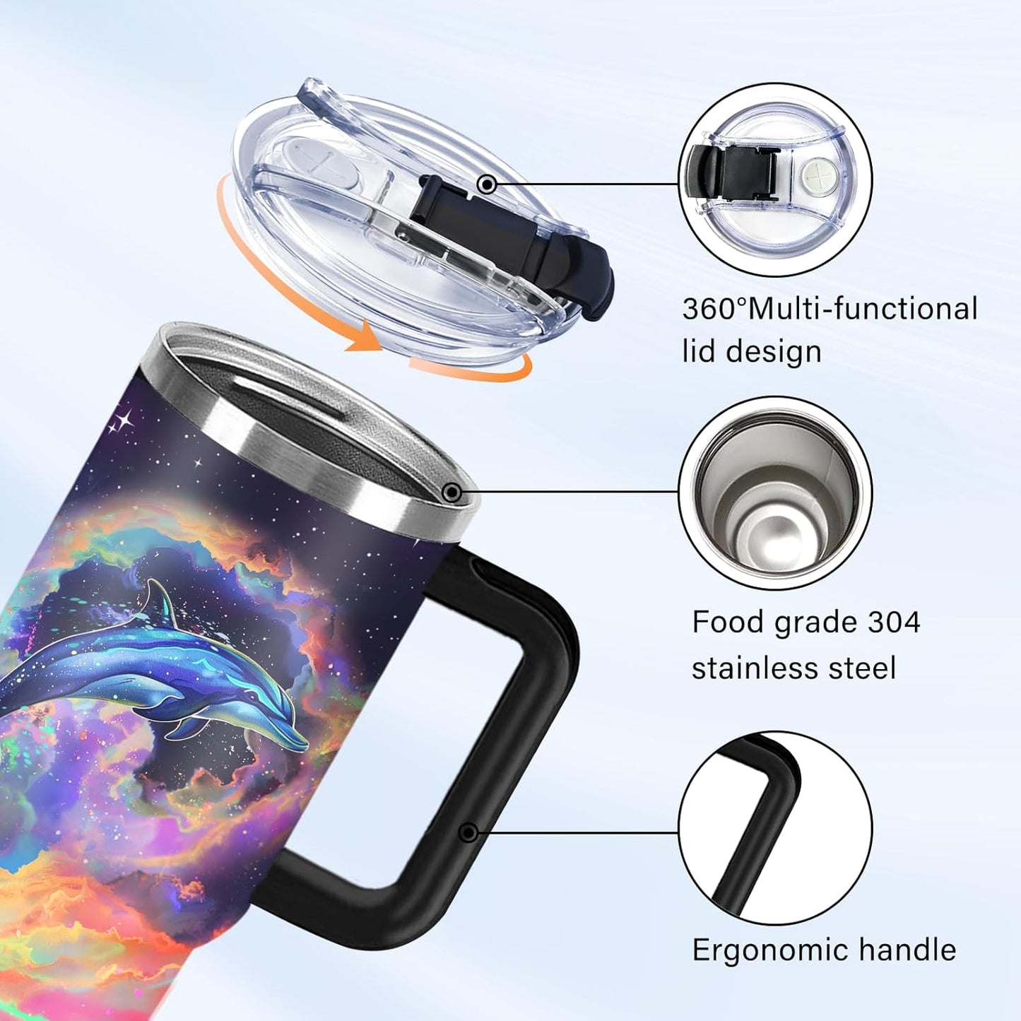 Christian Gifts for Women God Tumbler 40oz Blue Child of God Gifts Coffee Travel Cup - Inspirational Religious Birthday Catholic Spiritual Gift for Sister Friends, Baptism Confirmation Gift for Girls