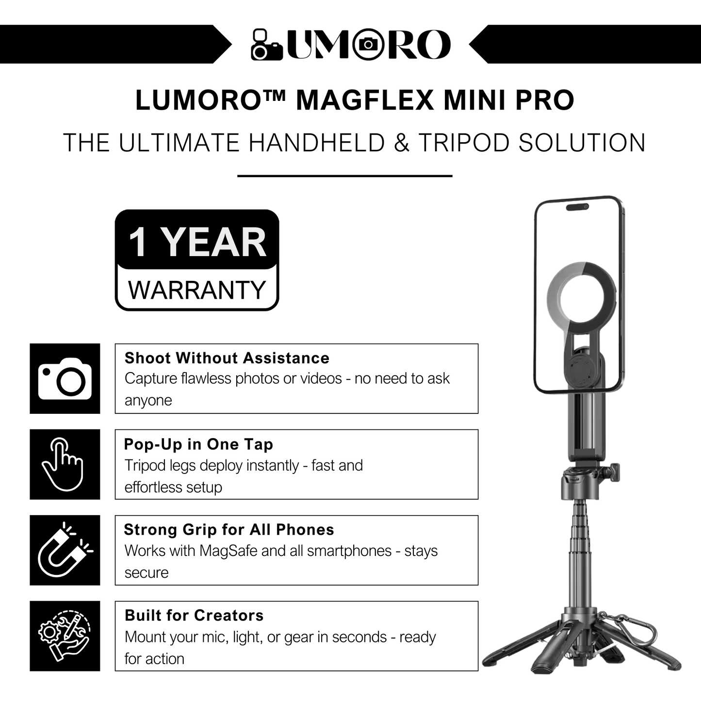 Lumoro™ MagFlex Mini Pro - For All Smartphones