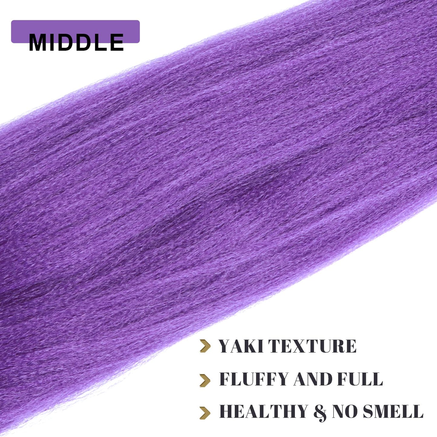 Long Purple Braiding Hair Pre Stretched - 36 Inch Hair Extensions for Braids Synthetic Braiding Hair for Stage Party Halloween Costume Cosplay (Purple, 36 Inch(Pack of 2))