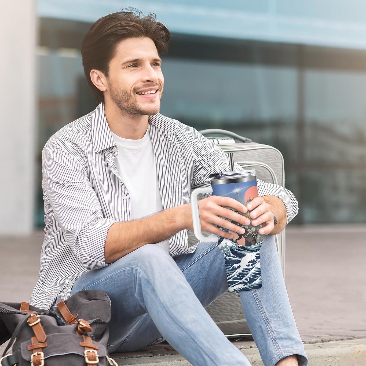 Christian Gifts for Women God Tumbler 40oz Blue Child of God Gifts Coffee Travel Cup - Inspirational Religious Birthday Catholic Spiritual Gift for Sister Friends, Baptism Confirmation Gift for Girls