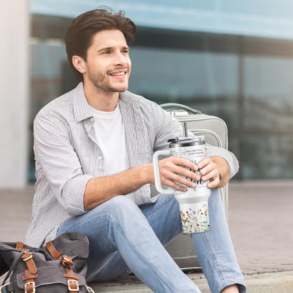 Christian Gifts for Women God Tumbler 40oz Blue Child of God Gifts Coffee Travel Cup - Inspirational Religious Birthday Catholic Spiritual Gift for Sister Friends, Baptism Confirmation Gift for Girls