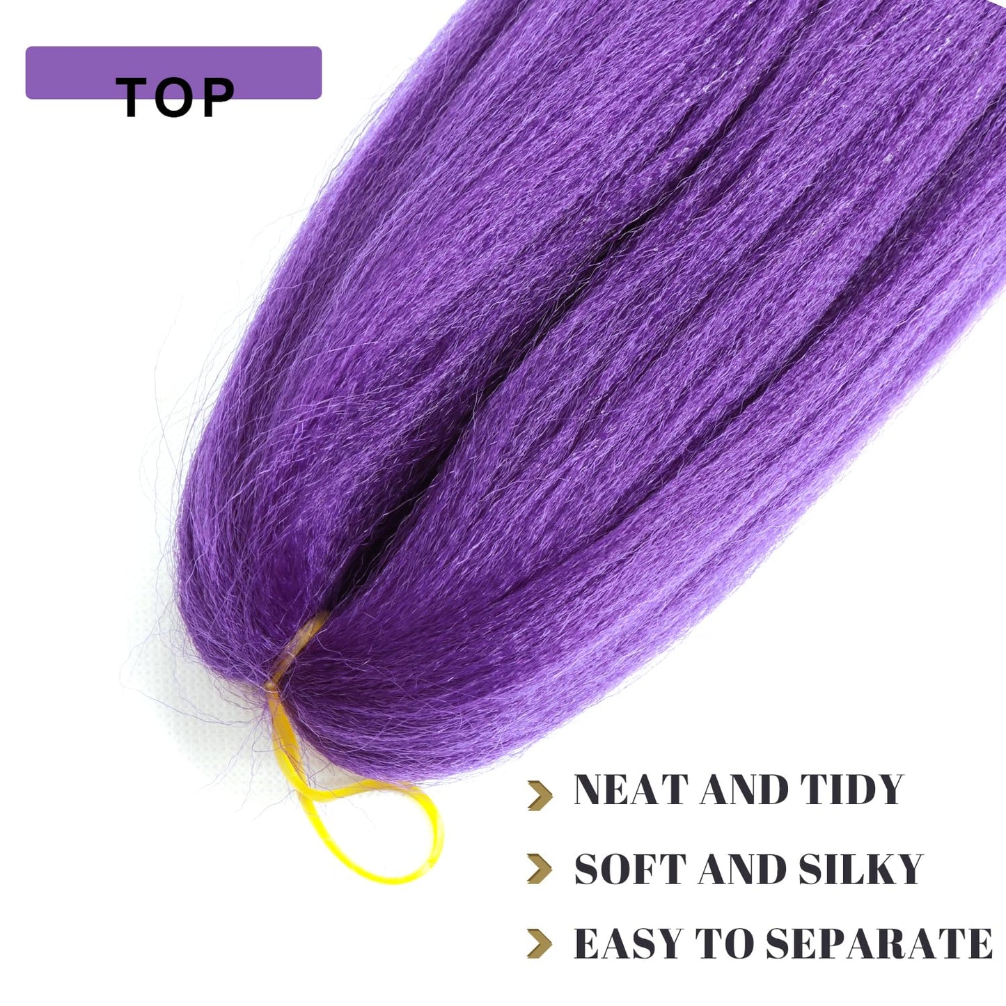 Long Purple Braiding Hair Pre Stretched - 36 Inch Hair Extensions for Braids Synthetic Braiding Hair for Stage Party Halloween Costume Cosplay (Purple, 36 Inch(Pack of 2))