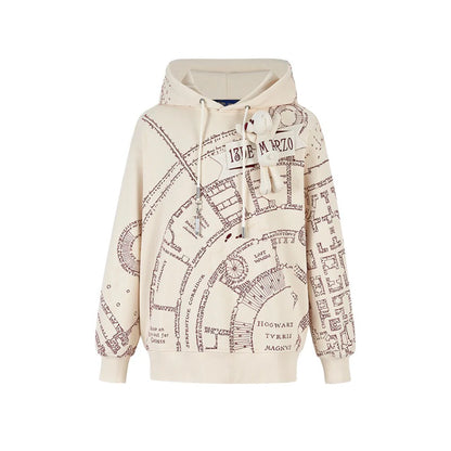 Harry Potter × 13DE MARZO The Marauder’s Map Hoodie Almond