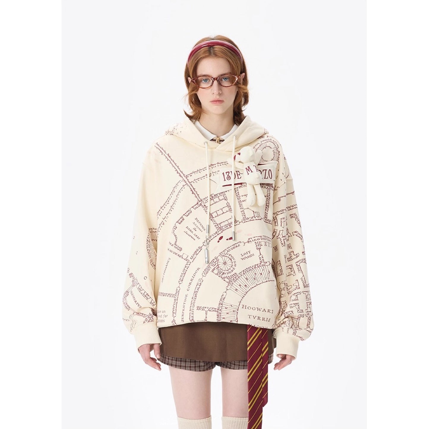 Harry Potter × 13DE MARZO The Marauder’s Map Hoodie Almond