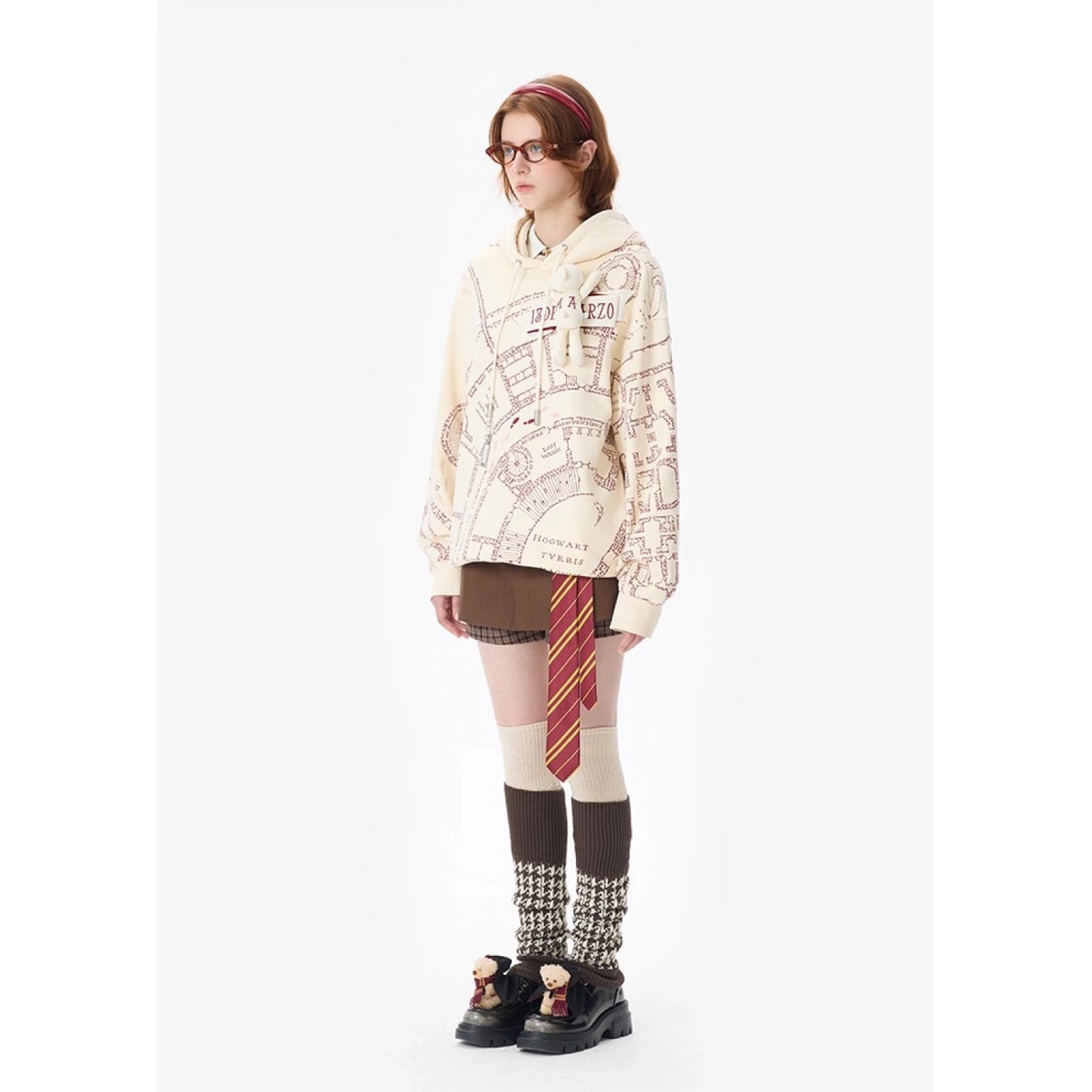 Harry Potter × 13DE MARZO The Marauder’s Map Hoodie Almond