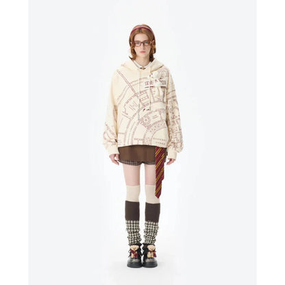 Harry Potter × 13DE MARZO The Marauder’s Map Hoodie Almond