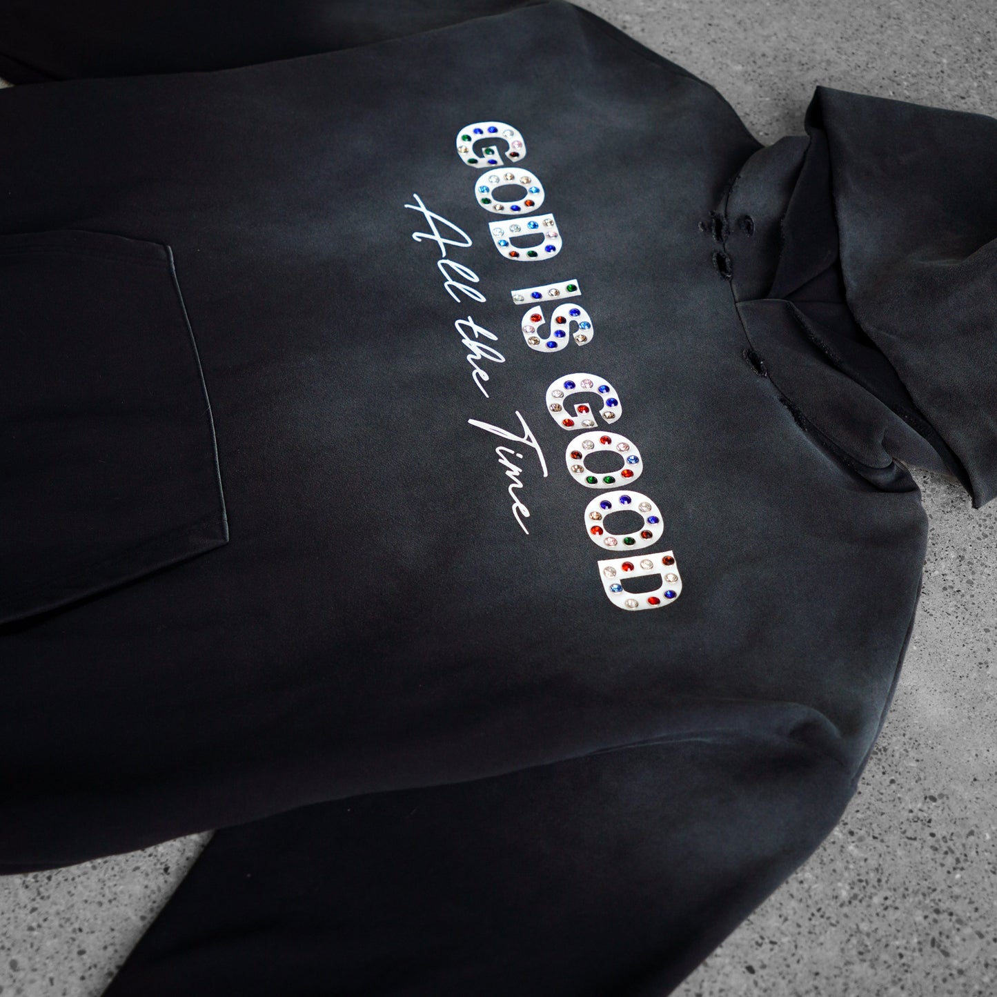 God Is Good Rhinestone Hoodie