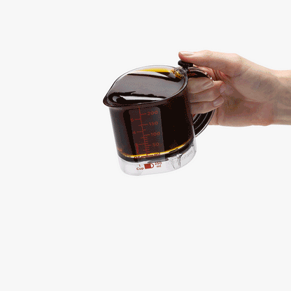 Upcup is a 4-in-1 adjustable measuring cup that scrapes itself clean for wet, dry, and sticky ingredients.