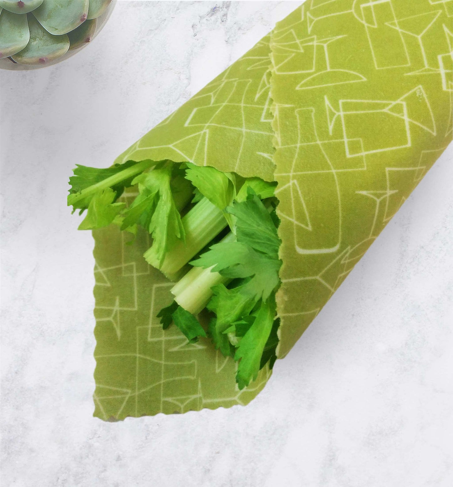 Beeswax Food Wrap - Garden Greens set/3