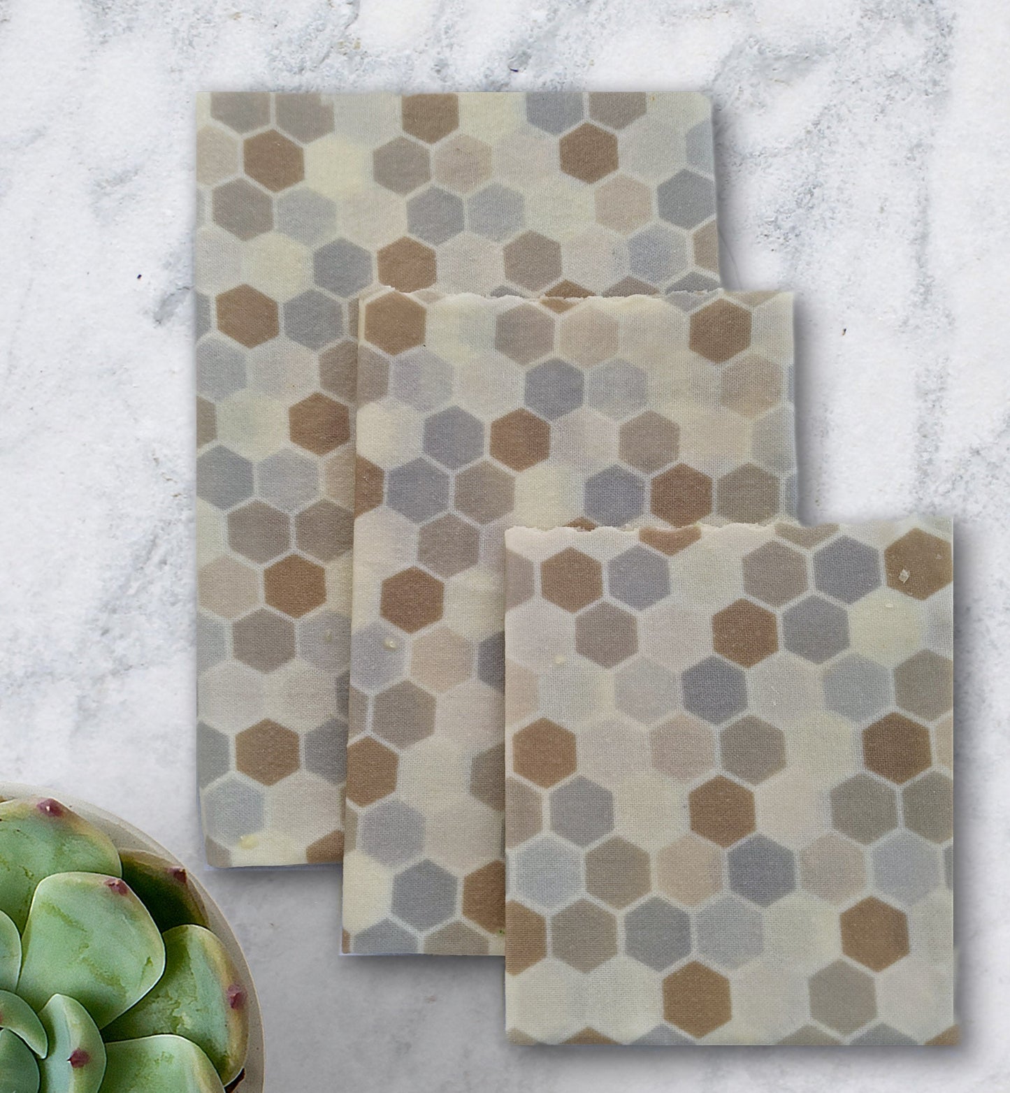 Beeswax Wrap -Honeycomb set/3 sml