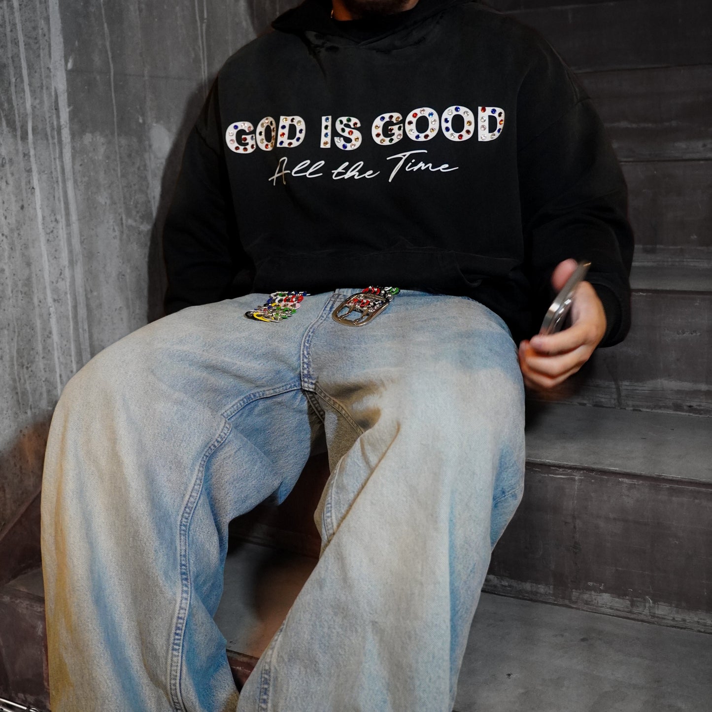 God Is Good Rhinestone Hoodie