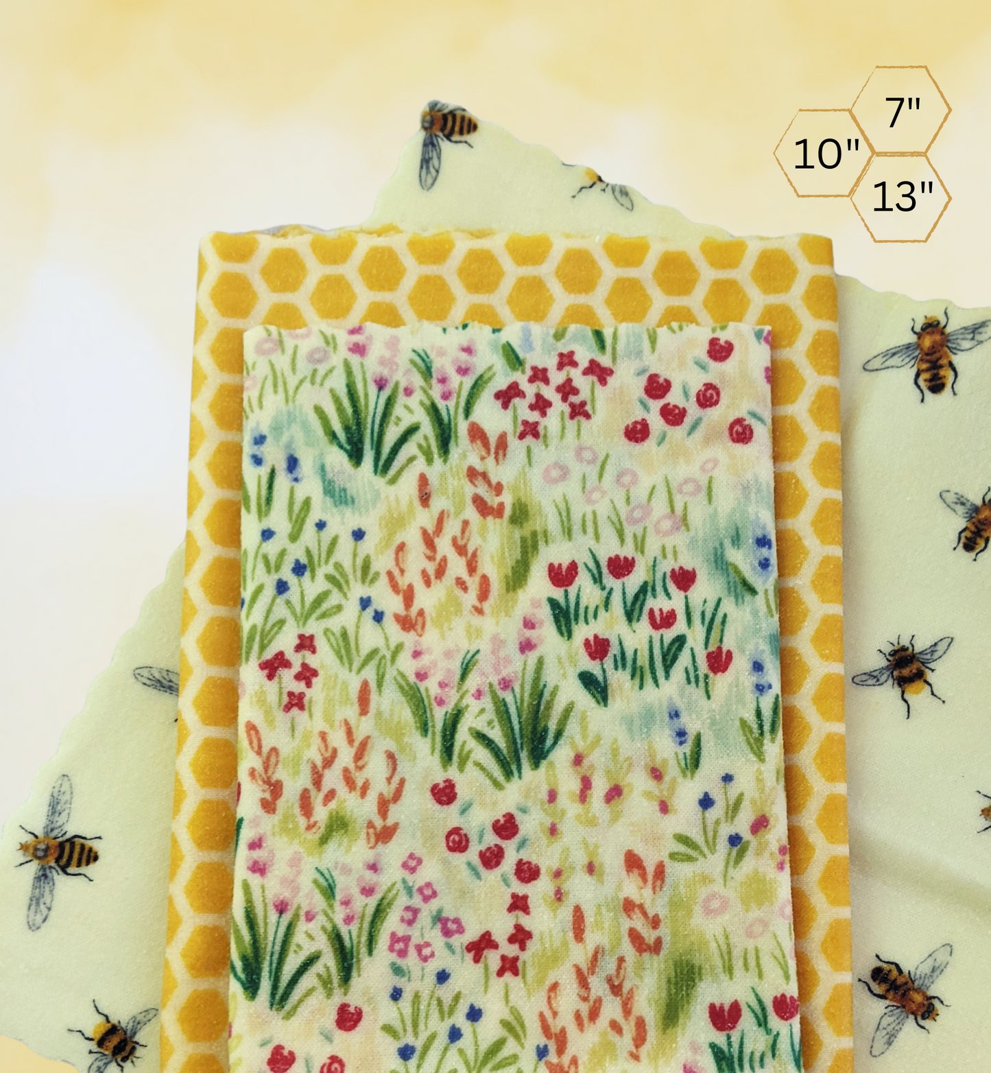 Beeswax Wrap - Garden Bees set/3
